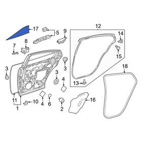 6785047010 Toyota Oe For Prius Prime 2023-2024 Rear Right Black Out Tape