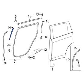 759510e030 Toyota Oe 7.5951e 35 For Highlander 2014-2019 Rear Right Black Out Tape