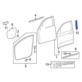 759220c020 Toyota Oe For Tundra 2007-2021 Front Left Black Out Tape