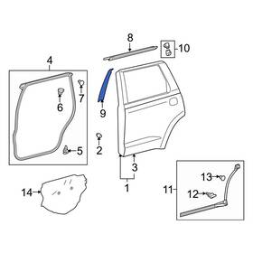 759230c020 Toyota Oe For Tundra 2007-2021 Front Right Black Out Tape