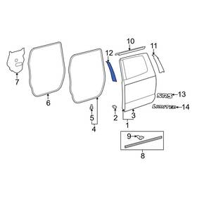 759240c030 Toyota Oe For Tundra 2022-2023 Rear Left Black Out Tape