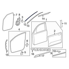 759270c010 Toyota Oe For Tundra 2022-2023 Front Right Black Out Tape