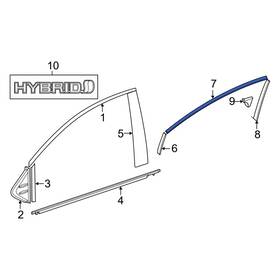 7592908020 Toyota Oe For Sienna 2021-2022 Front Center Right Black Out Tape