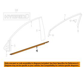 6821008030 Toyota Oem 21-25 Sienna Front Door Exterior Trim-belt Molding