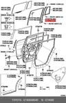 Bar Sub-assy, Rear Door Window Division, Left, 6740848040 For Toyota 67408-48040. Fixed Price $57.02.
