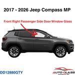 Fits 17-26 Jeep Compass Passenger Side Right Front Door Window Glass. Fixed Price $115.00.