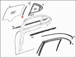 Genuine Mercedes W213 E-class Window Divider Left Rear Door 2137300119. Fixed Price $71.08.