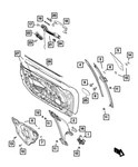 Genuine Mopar Front Door Glass Channel Left 68404796AA. Fixed Price $182.00.