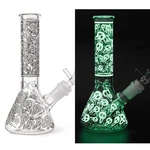 7.8" Skull Fluorescent Glass Bong Water Pipe Smoking Tobacco Beaker 14MM. Fixed Price $13.49.