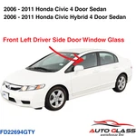 Fits 06-11 Honda Civic 4 Door Sedan Driver Side Left Front Window Glass New. Fixed Price $68.00.