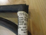 Seal, Side Window With Vent Wing West Coast Metric/ Vw P/n 221-285C-L/R. Fixed Price $62.58.