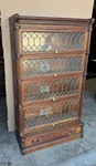 Globe Wernicke Oak Ideal Leaded Door Bookcase. Fixed Price $5850.00.