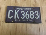 Illinois License Plate 1964 Vintage Purple White CK3683 Land Of Lincoln. Fixed Price $13.64.