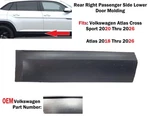 2018-26 Volkswagen Atlas Cross Sport Right Rear Door Lower Molding 3CN854950F9B9. Fixed Price $60.00.