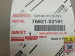 2014-2019 Toyota Corolla Front Right Black Out Tape New Oem 75921-02191. Fixed Price $10.00.