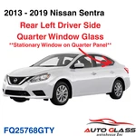 Fit 2013-2019 Nissan Sentra Driver Left Side Quarter Window Glass Chrome Style. Fixed Price $175.00.