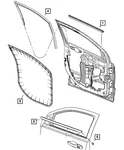 Genuine Mopar Front Door Glass Run Weatherstrip Left 5074657AF. Fixed Price $192.10.