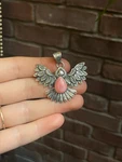 Pink Conch Thunderbird Pendant 925 Sterling Silver C510. Fixed Price $55.00.