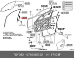Frame Sub-assy, Front Door, Rear Lower Left, 6740460120 For Toyota 67404-60120. Fixed Price $33.99.