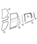 Genuine Mopar Door Glass Weatherstrip Left 68442219AA. Fixed Price $198.45.