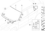 New Bmw X6 E71 E72 Rear Right Fixed Side Window Frame 51357179682. Fixed Price $26.93.