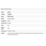 2001-2006 Lexus LS430 Rain Sensor 8994150021. Fixed Price $100.00.