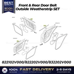 Genuine Front & Rear Door Belt Outside Weatherstrip Set For Hyundai Veloster. Fixed Price $119.00.