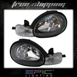 Fits 2000-02 Dodge Neon W/ Black Bezels Headlights Headlamps Pair Left Right Set. Fixed Price $98.79.