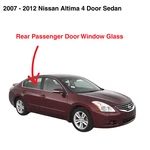 Fits 2007-2012 Nissan Altima Sedan Passenger Side Right Rear Door Window Glass. Fixed Price $74.99.