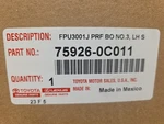 2022-2024 Toyota Tundra/sequioa Left Front Door Black Out Tape NO.3 Inner. Fixed Price $45.00.
