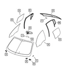 Genuine Mopar Rear Door Flush Glass Weatherstrip Left 5074019AI. Fixed Price $31.05.