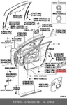 Genuine Oe Weatherstrip, Front Door, Left, 6786206150 For Toyota 67862-06150. Fixed Price $101.07.