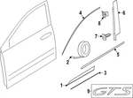 Genuine Porsche Belt Molding 95B-837-476-D-041. Fixed Price $122.32.