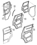 Genuine Mopar Rear Door Belt Outer Weatherstrip Left 55360933AC. Fixed Price $69.76.