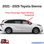 For 2021-2025 Toyota Sienna Passenger Right Side Front Door Window Glass Tmpr. Fixed Price $156.00.