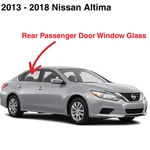 Fits 2013-2018 Nissan Altima 4D Sedan Passenger Right Rear Door Window Glass. Fixed Price $84.99.