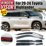 For 20-25 Toyota Highlander Pc Injection Window Visors Deflector W/ Chrome Trim. Fixed Price $57.99.