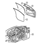 Genuine Mopar Front Door Glass Weatherstrip Left 5074005AF. Fixed Price $105.00.