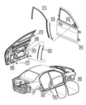 Genuine Mopar Front Door Glass Weatherstrip Left 4814623AE. Fixed Price $131.77.