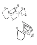 Genuine Mopar Rear Door Flush Glass Weatherstrip Left 68668904AA. Fixed Price $383.76.