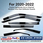 For 2020-2022 Toyota Highlander 6X In-channel Window Visor Rain Deflector Guards. Fixed Price $32.99.