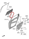 Genuine New Door Rear, Rh Channel Assy Hyundai Palisade 2019-2024. Fixed Price $42.77.