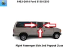 XC2Z1525722CA 92-14 Ford E150 E250 Rear Right 2ND Door Pop Out Glass Window. Fixed Price $139.00.