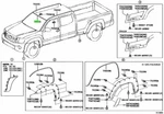 Oem Moulding, Windshield, Outer Upper Toyota Tacoma GRN225L 75531-04070. Fixed Price $152.41.
