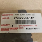 2016-2023 Toyota Tacoma Front Door Exterior Trim-black Out Tape 75922-04010 Oem. Fixed Price $35.00.