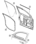 Genuine Mopar Front Door Glass Run Weatherstrip Right 5074656AF. Fixed Price $77.99.