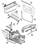 Genuine Mopar Header And Pillar Weatherstrip 4389633AK. Fixed Price $214.38.